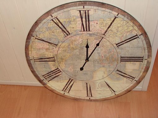 Large Cream Atlas Wall Clock 1