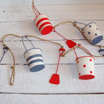 Blue, White And Red Buckets And Spades Garland