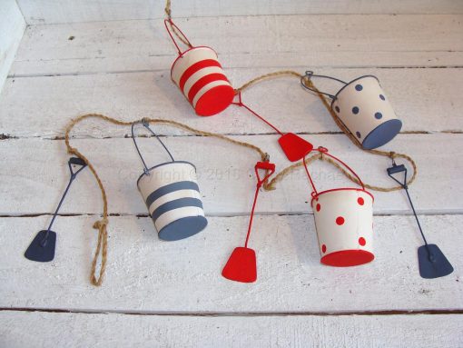 Blue, White And Red Buckets And Spades Garland