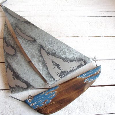 Tin And Wooden Yacht Wall Art