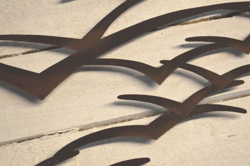 Brown Metal Seagulls In Flight Wall Art 1