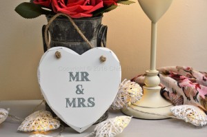 Mr & Mrs Heart Shaped Plaque