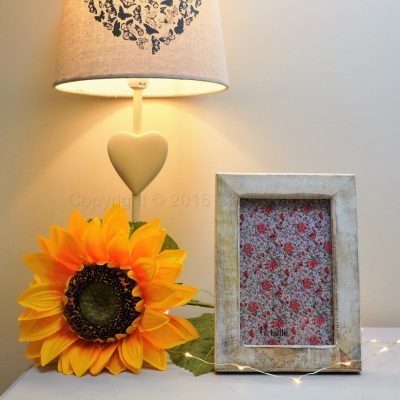 Small White Washed Wooden Picture Frame