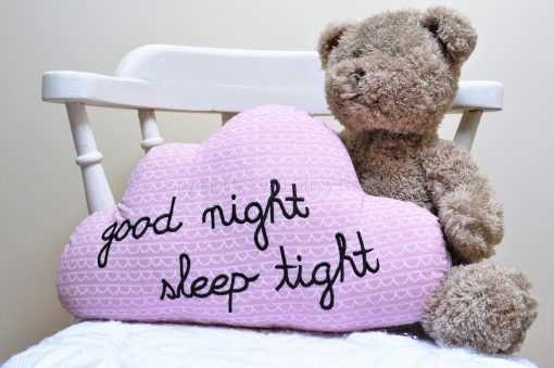 Good Night Sleep Tight Pink Cloud Cushion