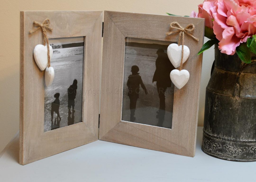 Ashley Double Wooden Free Standing Picture Frame - Chicy Rachael