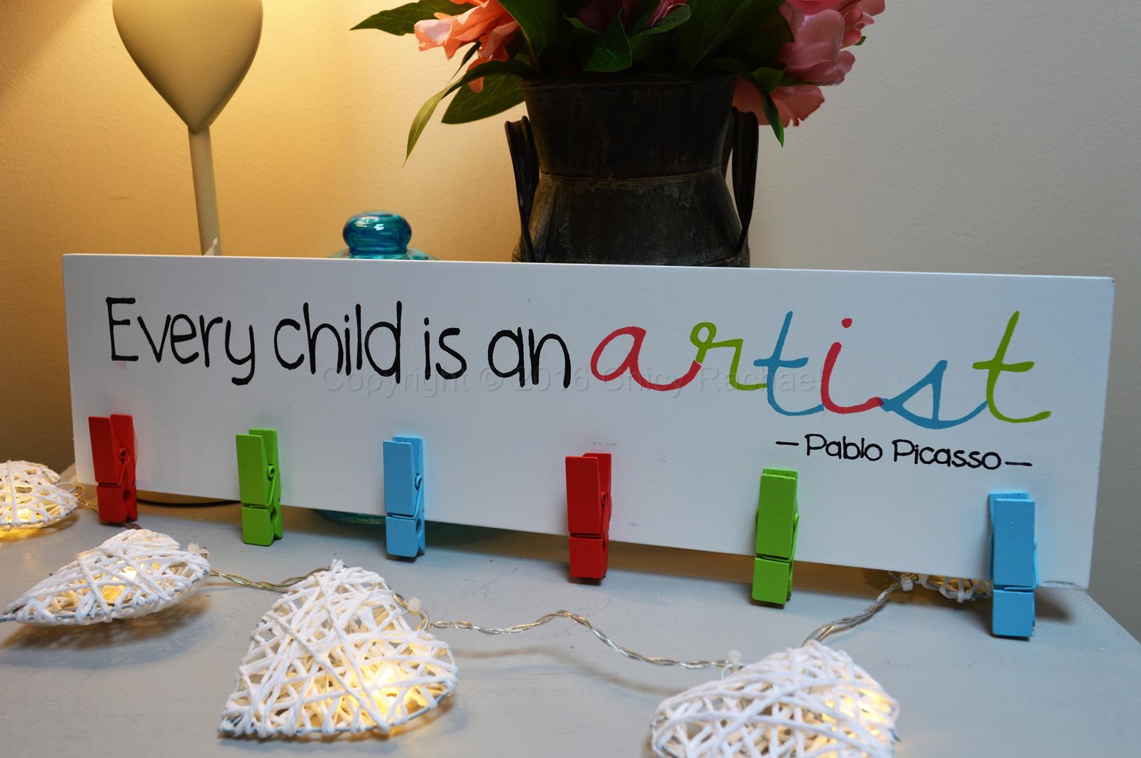 Download Every Child Is An Artist Peg Board - Chicy Rachael