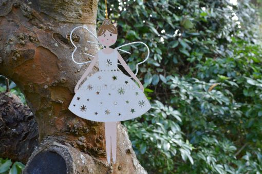 White Wooden Hanging Fairy