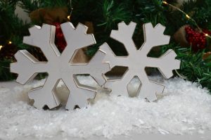 White Wooden Chunky Snowflake 10