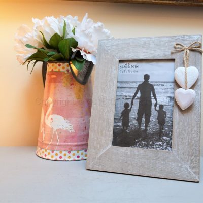 Wooden Photo Frame With Wooden Hearts 9