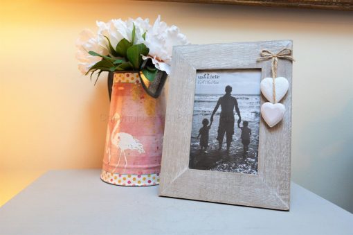 Wooden Photo Frame With Wooden Hearts 9