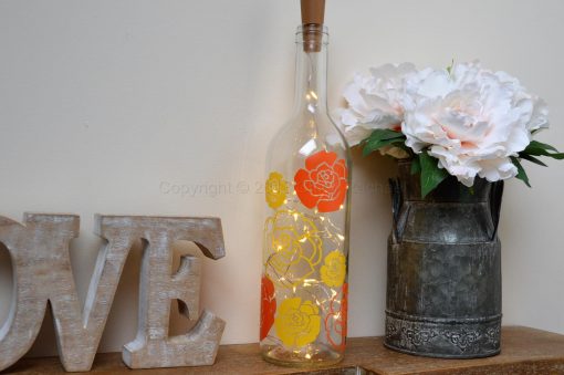 Handmade Rose Head LED Light Up Bottle