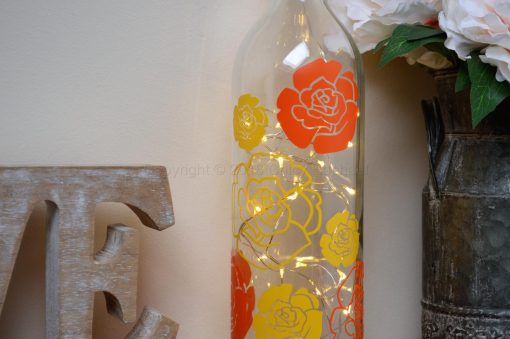 Handmade Rose Head LED Light Up Bottle