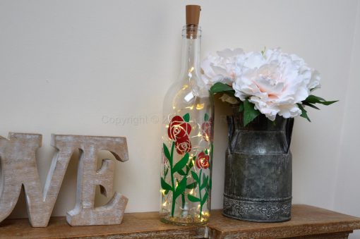 Handmade Rose LED Light Up Bottle