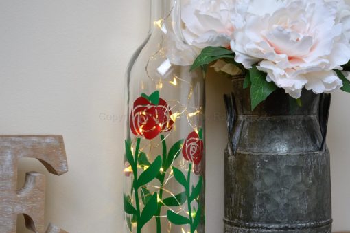 Handmade Rose LED Light Up Bottle