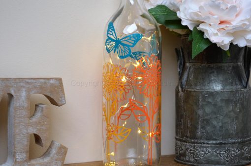 Handmade Sunflower LED Light Up Bottle