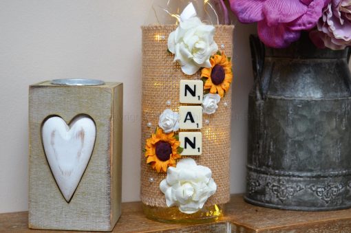 Handmade Sunflower Nan LED Light Up Bottle