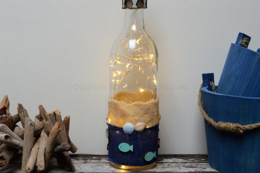 Handmade Beach And Sea Themed LED Light Up Bottle