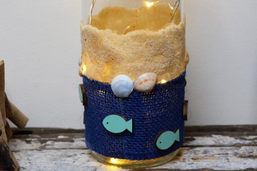 Handmade Beach And Sea Themed LED Light Up Bottle