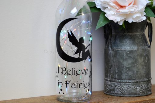 Handmade I Believe In Fairies LED Light Up Bottle