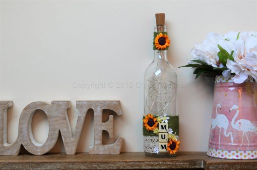 Handmade Mum LED Light Up Bottle