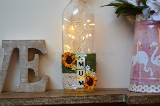 Handmade Mum LED Light Up Bottle