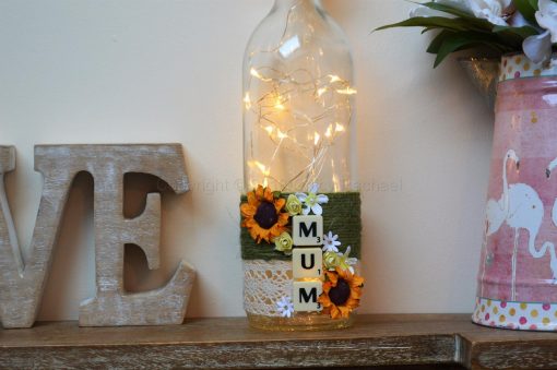 Handmade Mum LED Light Up Bottle