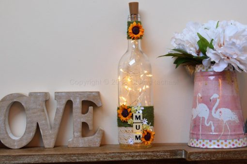 Handmade Mum LED Light Up Bottle