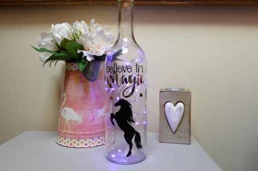 Handmade Unicorn LED Light Up Bottle Purple