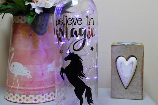 Handmade Unicorn LED Light Up Bottle Purple