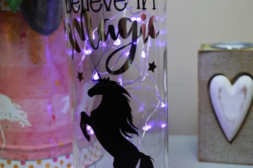 Handmade Unicorn LED Light Up Bottle Purple